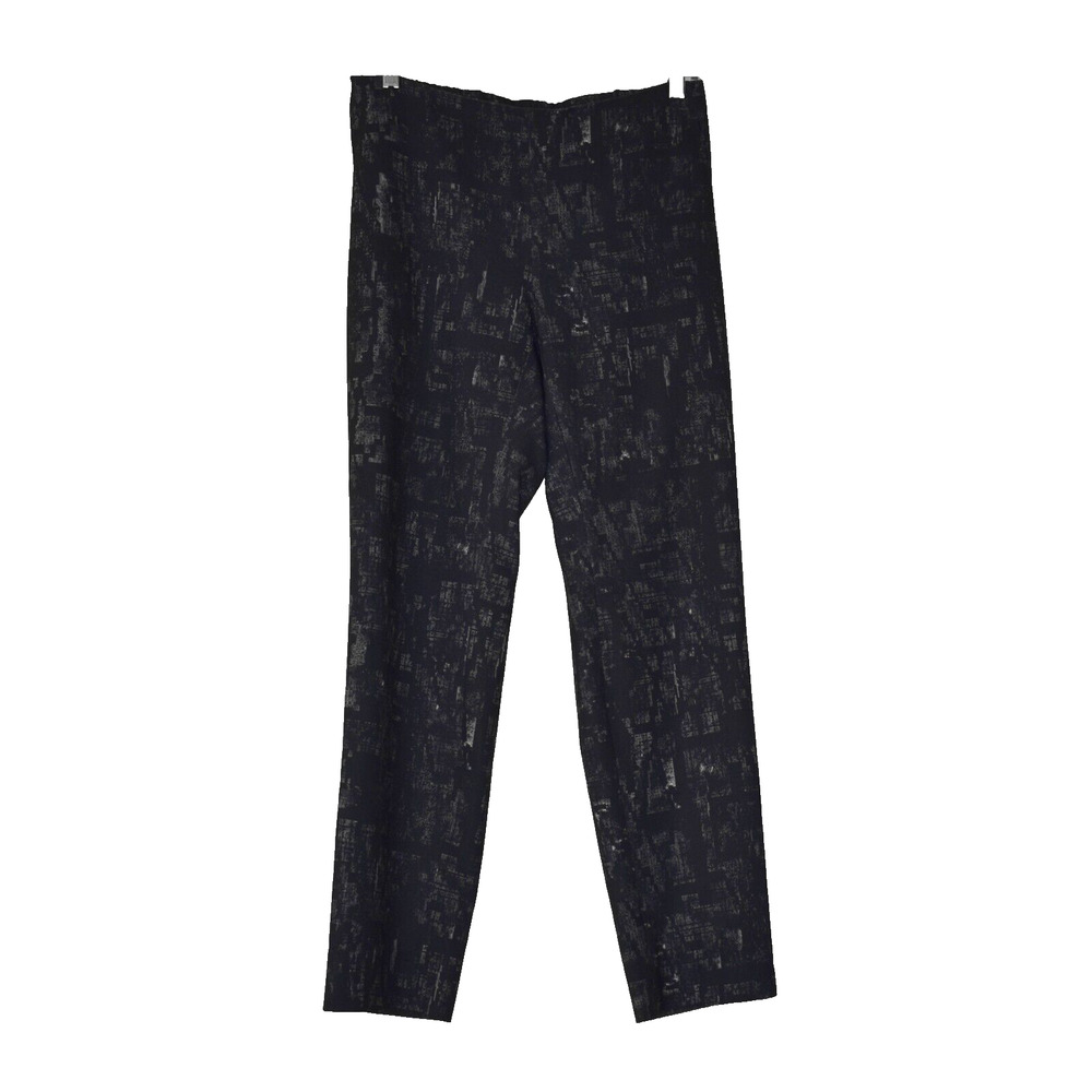 A8 NEW NIC+ZOE Nvy/White Splatter Elastic Waist Slash Pockets Pull On Pants Sz 6